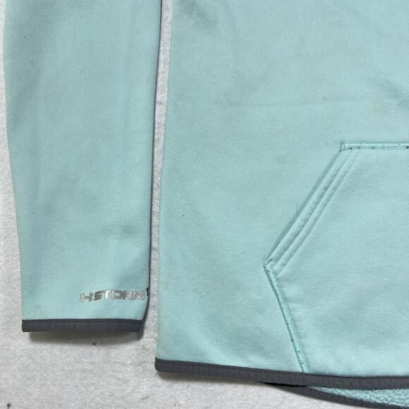 Under Armour ColdGear Storm Women's Small Loose Fit Fleece Lined Blue Hoodie - Picture 6 of 12